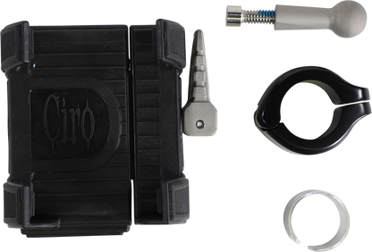 Ciro Black 7/8-1" Handlebar Smartphone/GPS Holder & Mount for Harley Street UTV