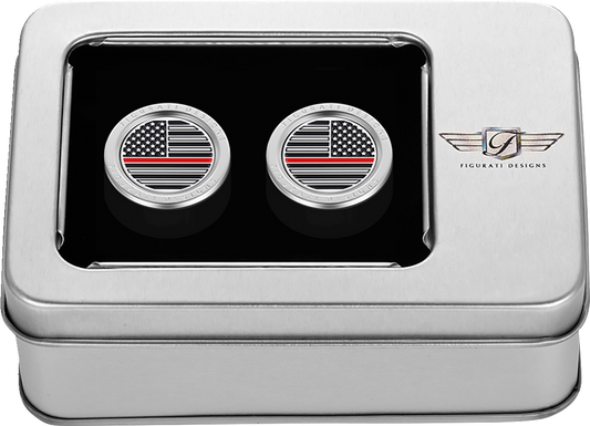 Figurati Red Line USA Flag Short Magnetic Docking Hardware Covers for Harley