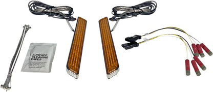 Custom Dynamics Chrome Amber LED Front Fork Reflector Lights 2014-2025 Harley