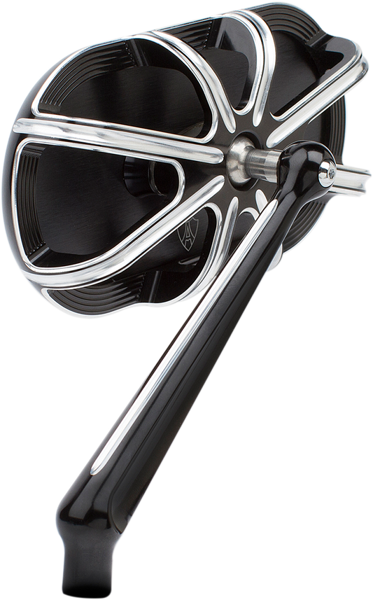 Arlen Ness Black Chrome 10 Gauge Screw in Left Side Motorcycle Convex Mirror