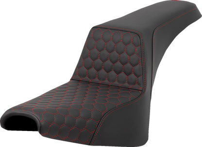 Saddlemen Step Up Red Honeycomb Gel Seat for 2018-2026 Harley Softail FXBB FXST