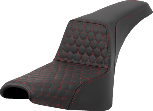 Saddlemen Step Up Red Honeycomb Gel Seat for 2018-2025 Harley Softail FXBB FXST