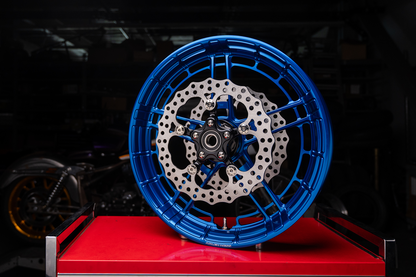 Arlen Ness Flatline Blue 18" x 5.5" Rear Motorcycle Wheel for Harley Davidson
