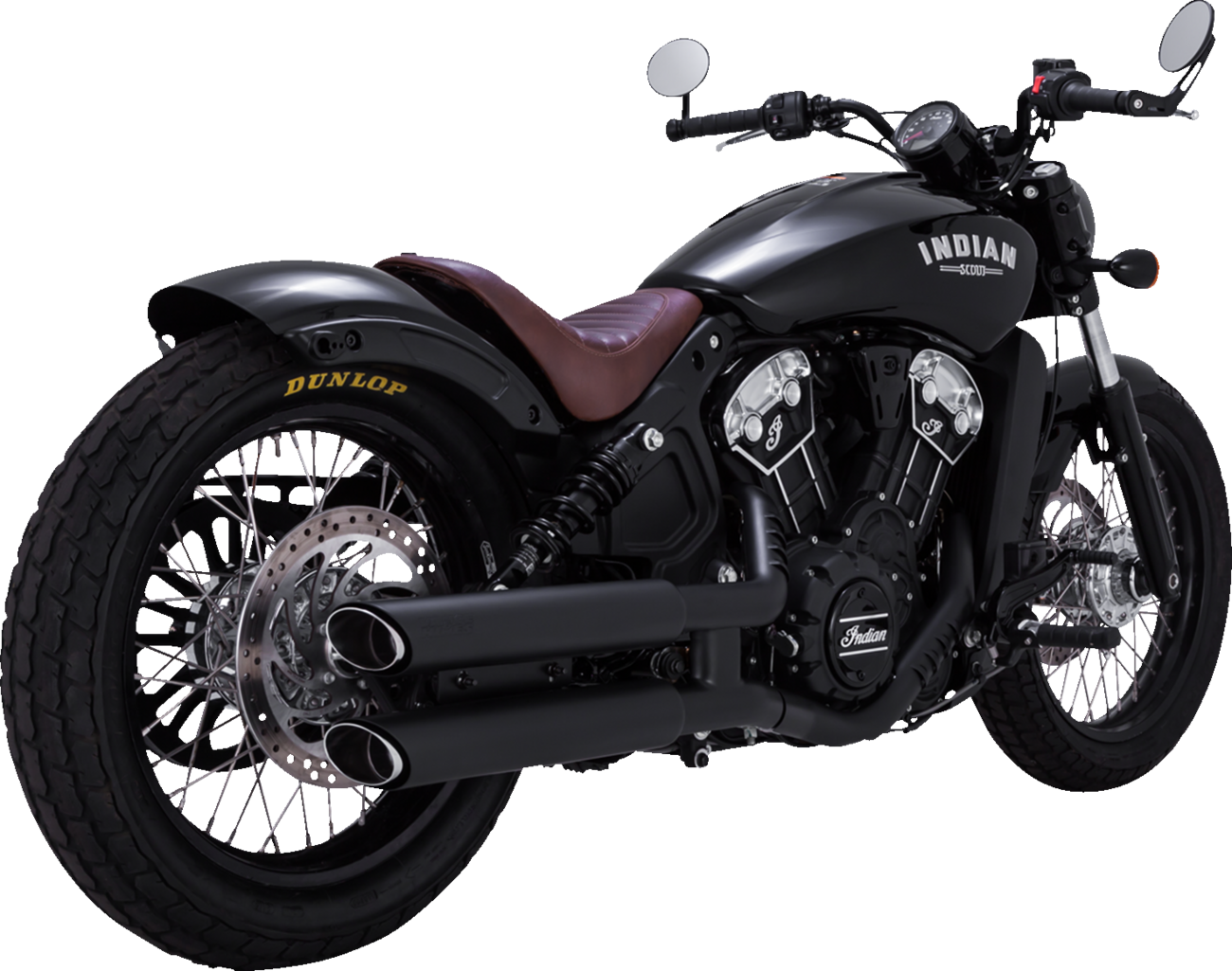 Vance & Hines Black Twin Slash Slip On Mufflers fits 2015-2022 Indian Scout