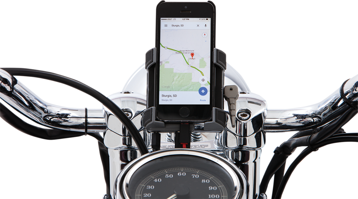 Ciro Chrome 1-1/4" Handlebar Smartphone/GPS Holder & Mount for Harley Street UTV
