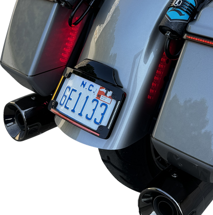 Custom Dynamics LED Black License Plate Frame fits 2023-2025 Harley Touring