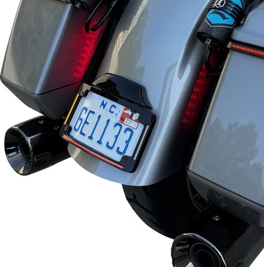 Custom Dynamics LED Black License Plate Frame fits 2023-2025 Harley Touring