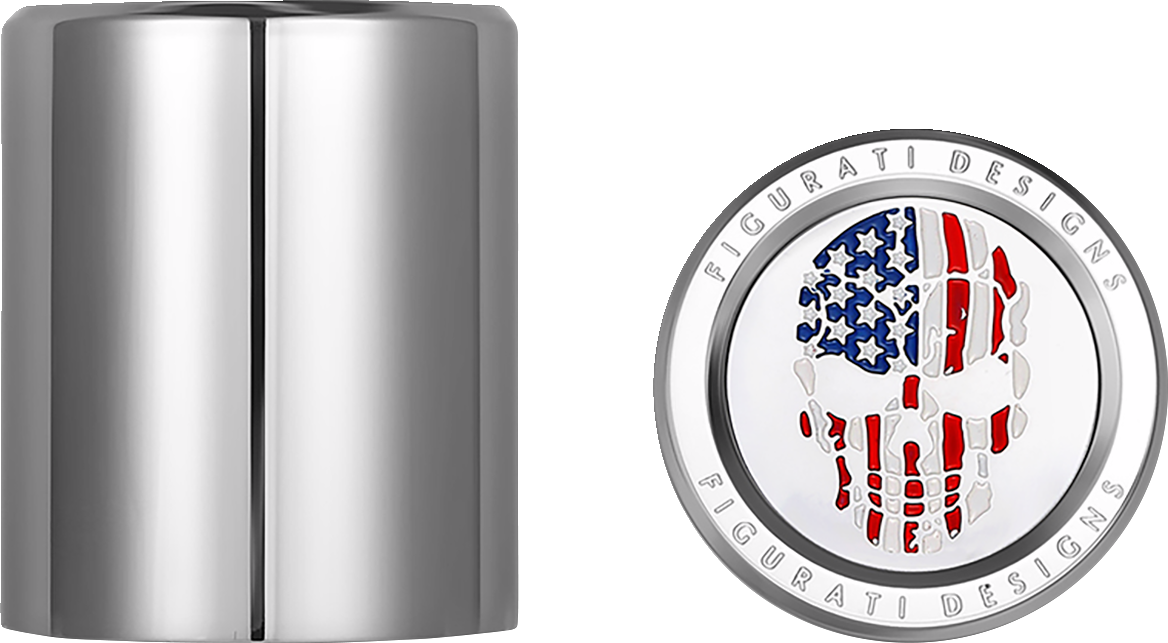 Figurati Skull USA Flag Short Magnetic Docking Hardware Covers for Harley