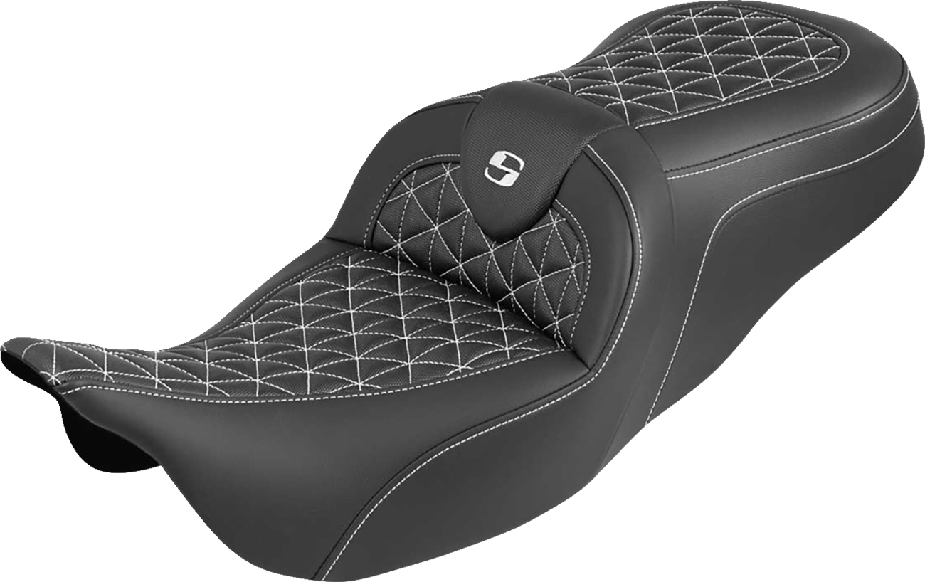 Saddlemen Roadsofa White Tri Gripper Gel Seat for 2008-2024 Harley Touring FLHT
