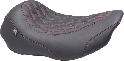 Mustang Wide Tripper Dark Cherry Stitch Solo Seat fits 2023-26 Harley FLHX FLTRX