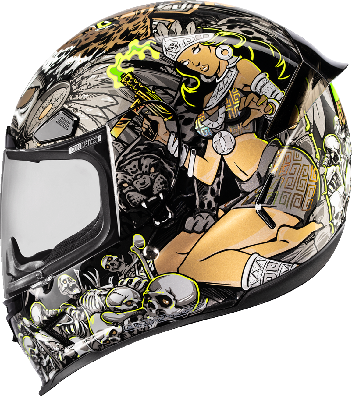 Icon Airframe Pro Aztec Nine Gold Full Face Adult Street Motorcycle Helmet