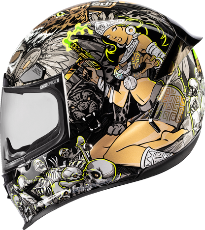Icon Airframe Pro Aztec Nine Gold Full Face Adult Street Motorcycle Helmet