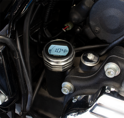 Koso Silver Digital Oil Temperature Gauge 2017-23 Harley Touring FLHR FLHX FLTR