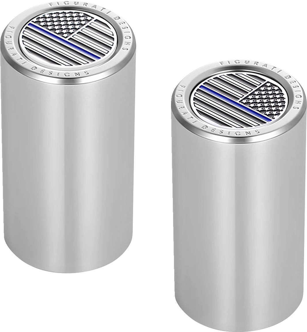 Figurati Designs Blue Line Flag Long Magnetic Docking Hardware Covers for Harley