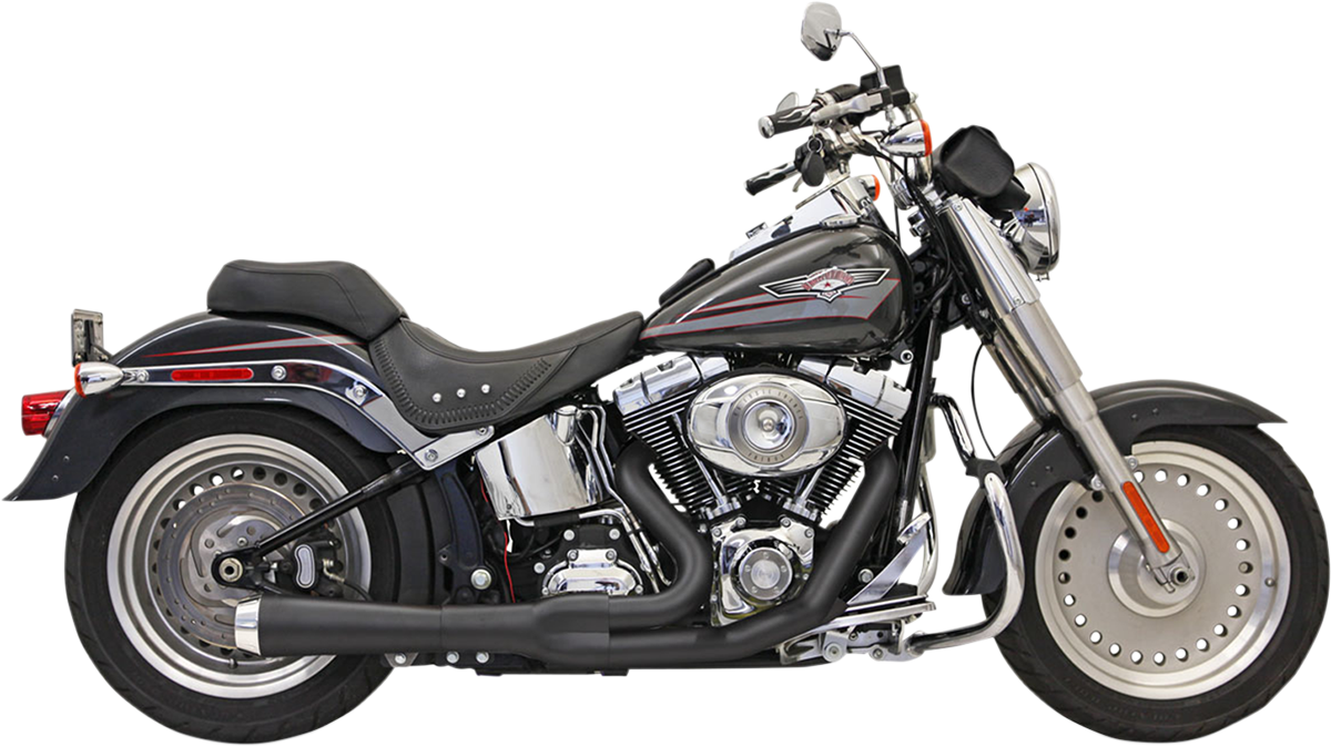 Bassani Black 2-1 Road Rage Short Exhaust for 1986-2017 Harley Softail FXS FLSTF
