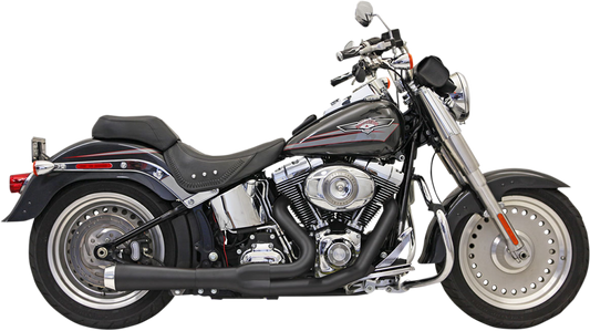 Bassani Black 2-1 Road Rage Short Exhaust for 1986-2017 Harley Softail FXS FLSTF