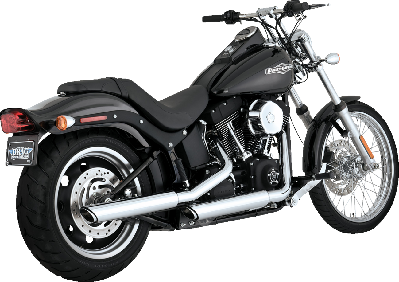 Vance & Hines Twin Slash 3" Chrome Slip On Mufflers 2007-09 Harley Softail FLST