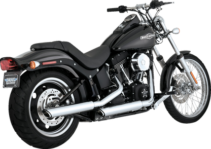 Vance & Hines Twin Slash 3" Chrome Slip On Mufflers 2007-09 Harley Softail FLST