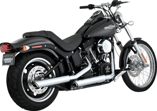 Vance & Hines Twin Slash 3" Chrome Slip On Mufflers 2007-09 Harley Softail FLST
