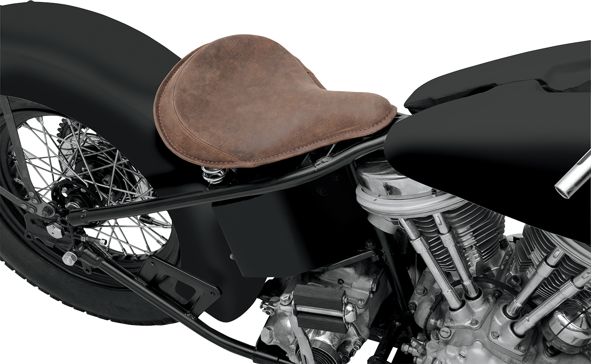 Drag Specialties Large Spring Distressed Brown Solo Seat for Harley Davidson