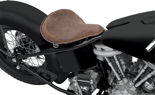 Drag Specialties Large Spring Distressed Brown Solo Seat for Harley Davidson