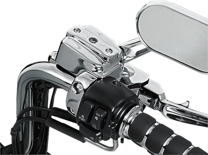 Kuryakyn 9119 Dual Disc Chrome Brake Master Cylinder Cover for 96-17 Harley Dyna