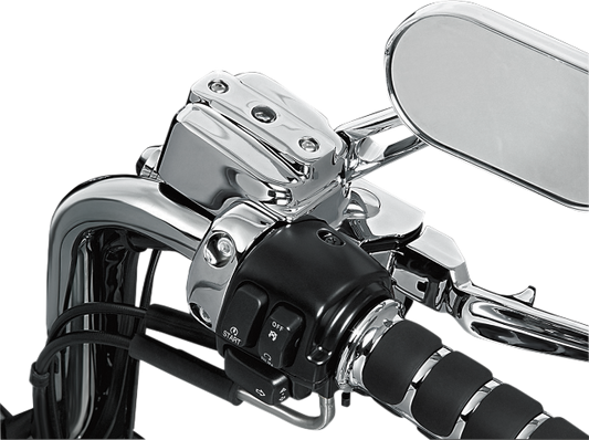 Kuryakyn 9119 Dual Disc Chrome Brake Master Cylinder Cover for 96-17 Harley Dyna