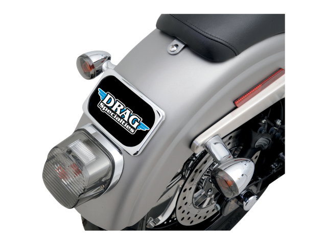 Drag Specialties Chrome 3 Hole Small Radius License Plate Frame for Harley