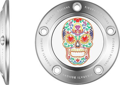 Figurati Designs Sugar Skull 5 Hole Timing Cover for 1999-2017 Harley Twin Cam