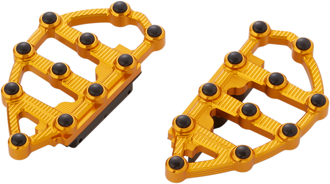 Arlen Ness MX Gold Passenger Floorboards for 1980-2024 Harley Touring Softail