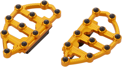 Arlen Ness MX Gold Passenger Floorboards for 1980-2024 Harley Touring Softail