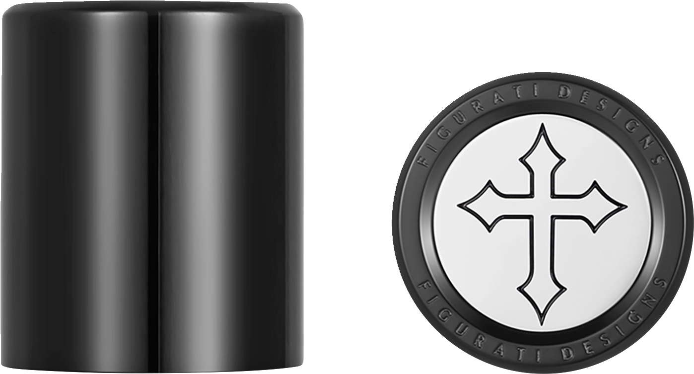 Figurati Designs Cross Black Short Magnetic Docking Hardware Covers for Harley