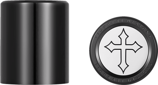 Figurati Designs Cross Black Short Magnetic Docking Hardware Covers for Harley