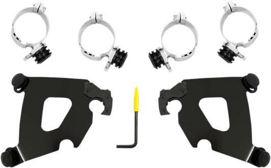 Memphis Shades Cafe Fairing Black Mount Kit for 2018-2020 Harley Softail FXLR