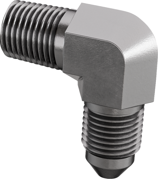 Goodridge Steel 90° AN3 to 1/8" NPT Brake Line Banjo Fitting Adapter For Harley
