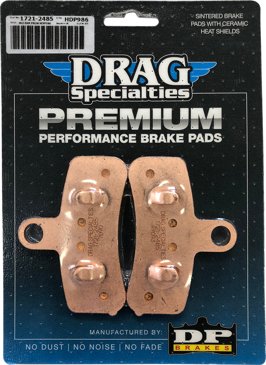 Drag Specialties Premium Sintered Metal Front Brake Pads 08-17 Harley Softail