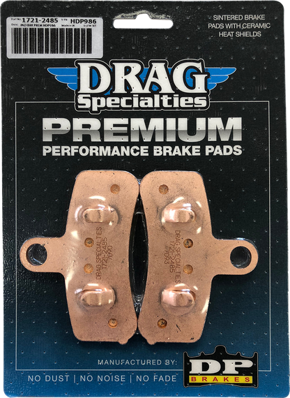 Drag Specialties Premium Sintered Metal Front Brake Pads 08-17 Harley Softail