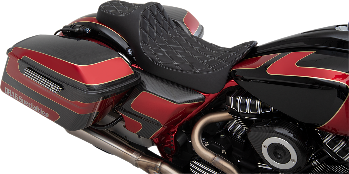 Drag Specialties Predator III Extended Reach Seat fits 2008-2024 Harley Touring