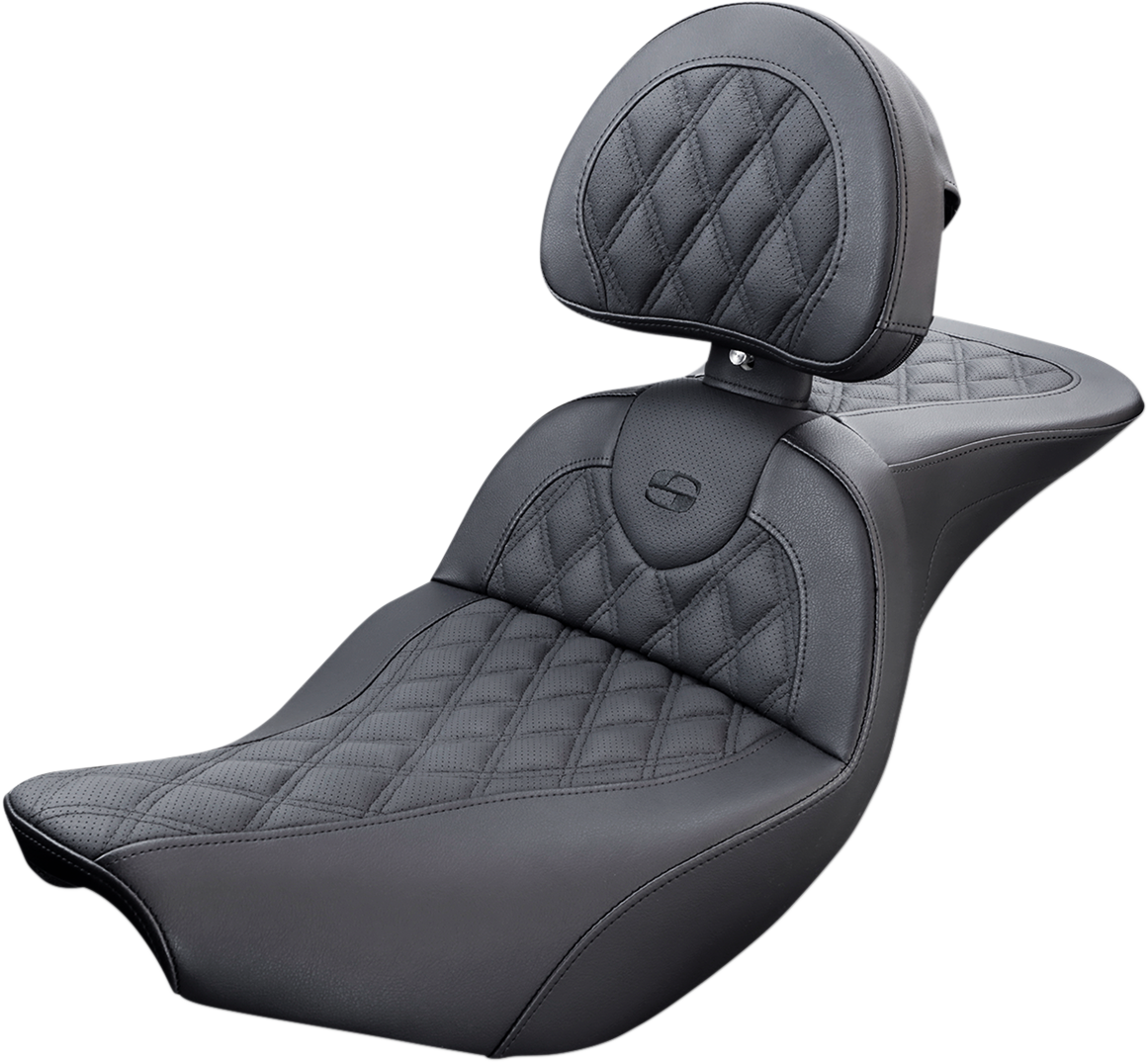 Saddlemen RoadSofa Gel Seat with Backrest for 2014-2026 Indian Chief Dark Horse