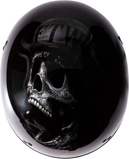 Z1R Vagrant Black FTW Unisex Adult Motorcycle Riding Street Racing Half Helmet