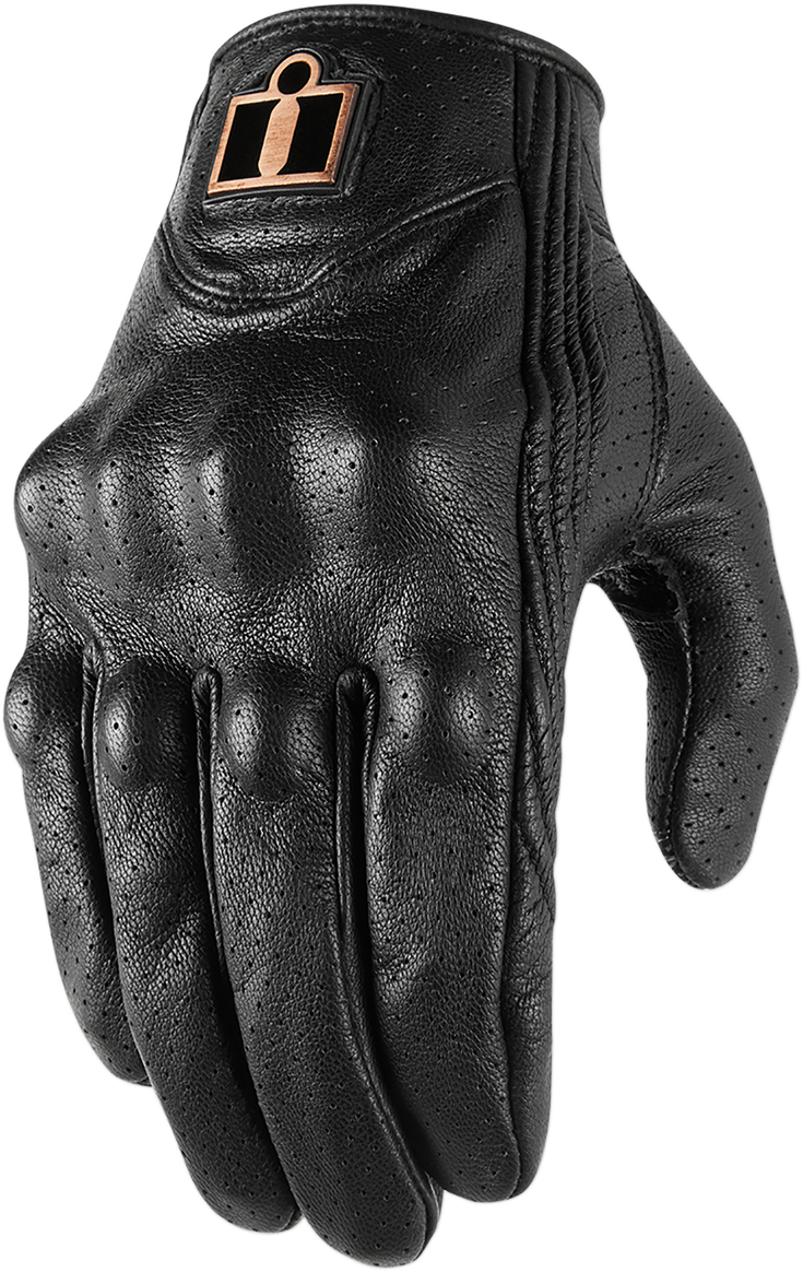 Icon Pursuit Perforated Mens Leather Motorcycle Riding Street Racing Gloves