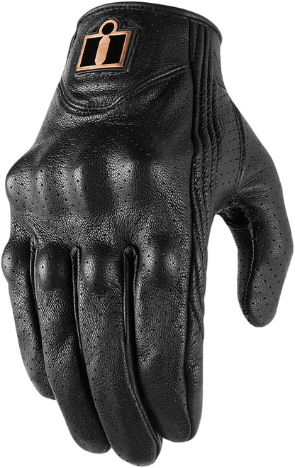 Icon Pursuit Perforated Mens Leather Motorcycle Riding Street Racing Gloves