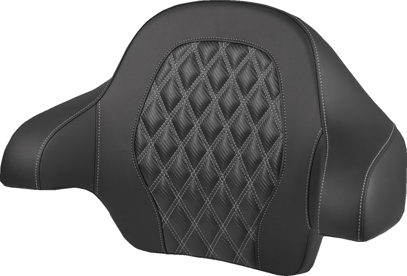 Saddlemen SIlver Carbon Lattice Tour Pak Backrest Pad for 2014-25 Harley Touring
