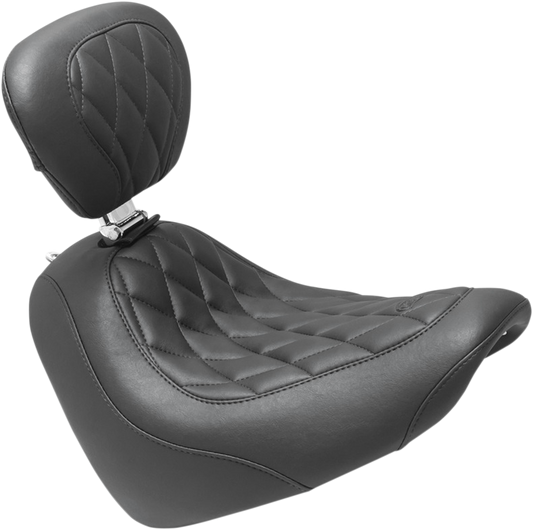 Mustang Diamond Tripper Solo Seat & Backrest fits 2018-2024 Harley Fat Bob FXFB