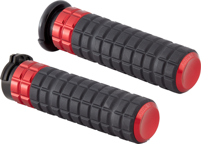 Arlen Ness Speedliner Red Cable Handlebar Hand Grips 1980-2022 Harley Davidson