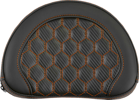 Saddlemen Contour Orange Carbon Honeycomb Sissy Bar Backrest Pad for Harley