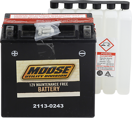 Moose YTX20CH-BS Maintenance Free Battery for 04-17 Suzuki LTA KingQuad 700 750