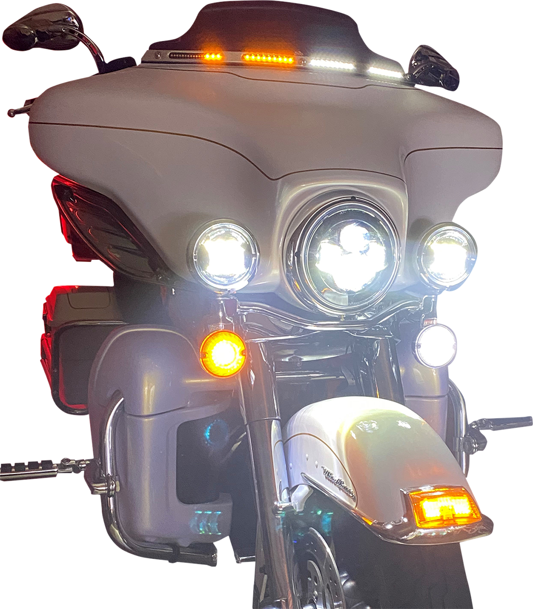 Custom Dynamics LED Turn Signal Fairing Windshield Trim 1996-2005 Harley Touring