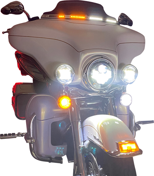 Custom Dynamics LED Turn Signal Fairing Windshield Trim 1996-2005 Harley Touring