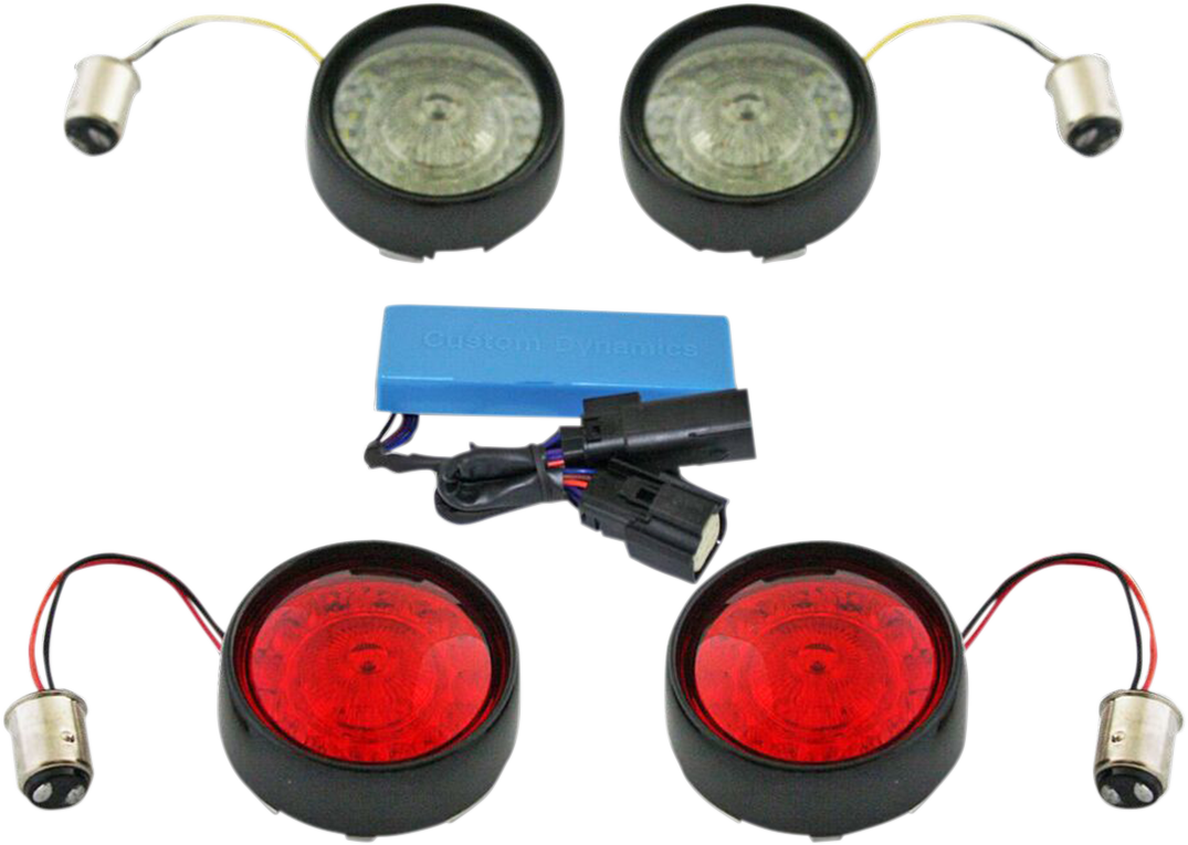 Custom Dynamics Probeam LED Black Turn Signal Kit 2010-13 Harley Dyna Touring